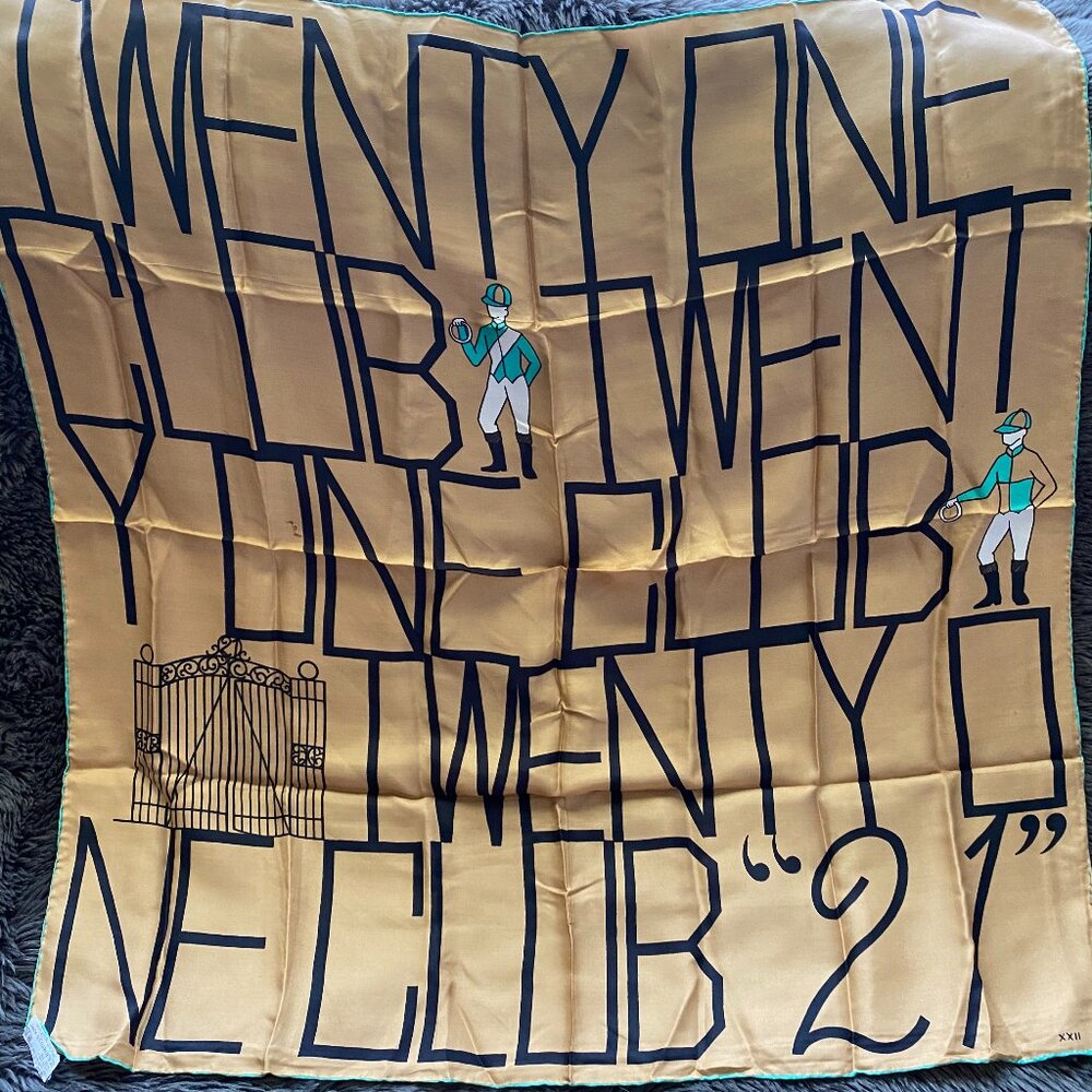 Vintage Jack & Charles "21" Silk Equestrian Jockey Scarf